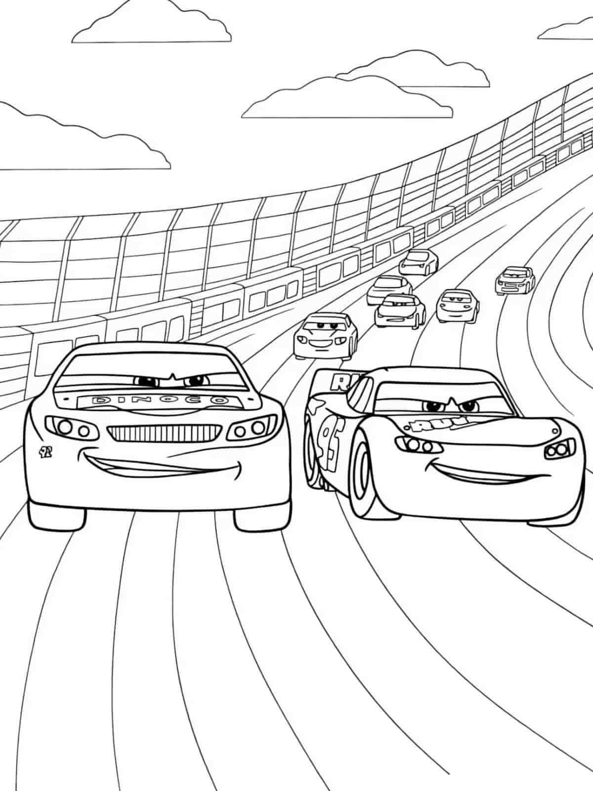 Blue Race Car Coloring Page