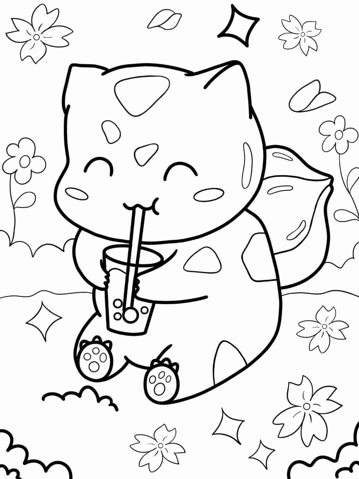 Boba Tea And Friends Coloring Pages