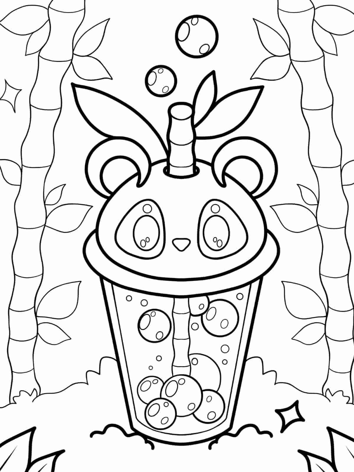 Boba Tea Shop Coloring Pages