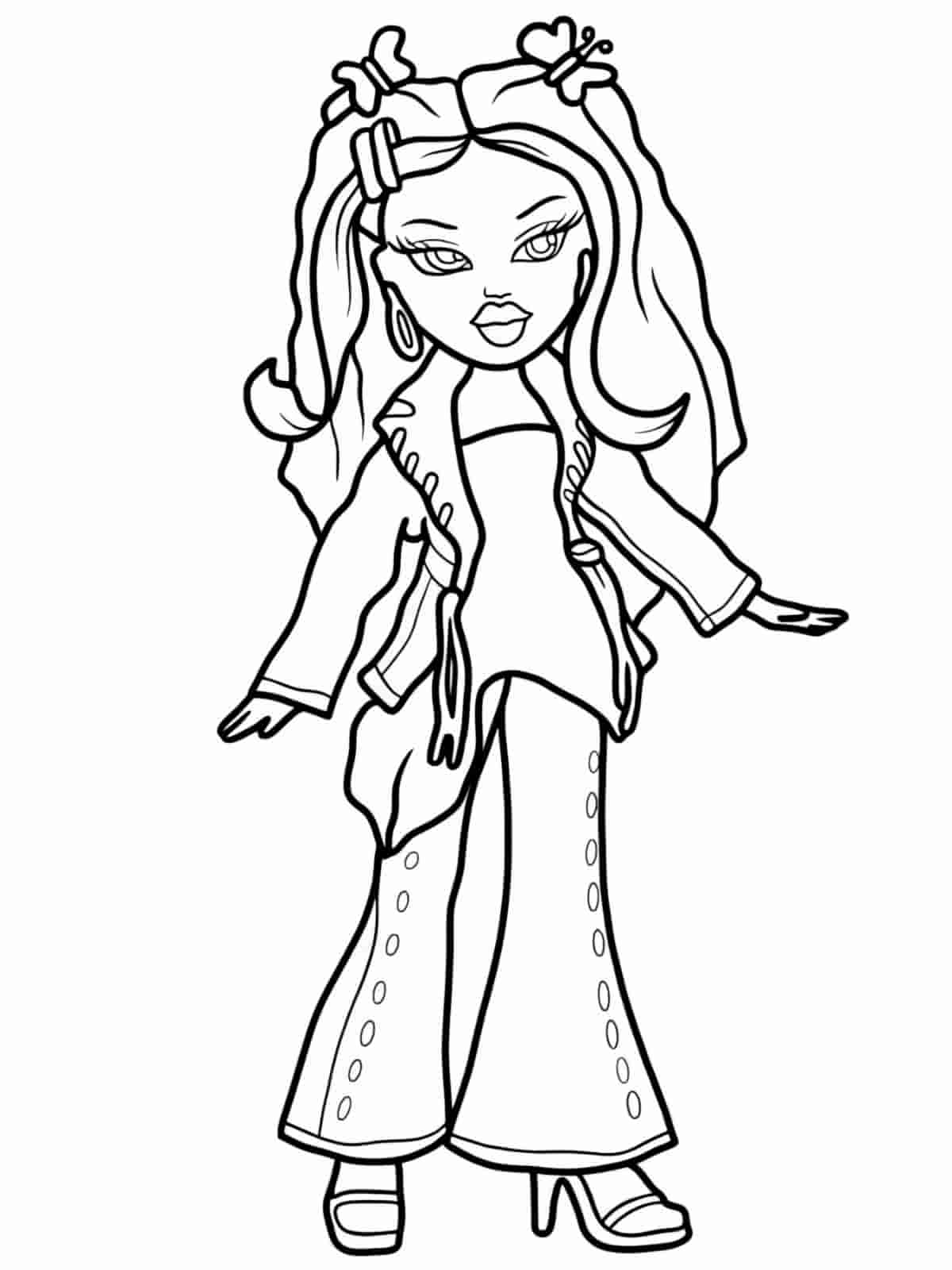 Bratz Coloring Pages Featuring Cute Dolls