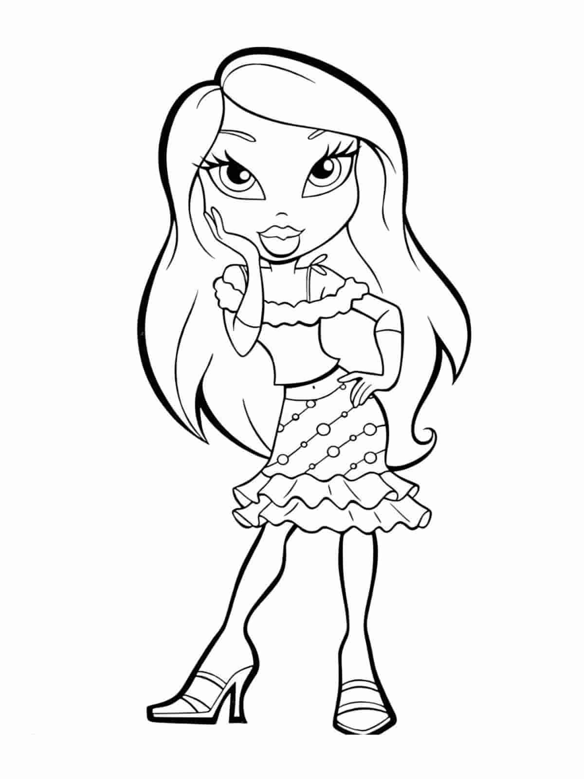 Bratz Coloring Pages With Stylish Outfits