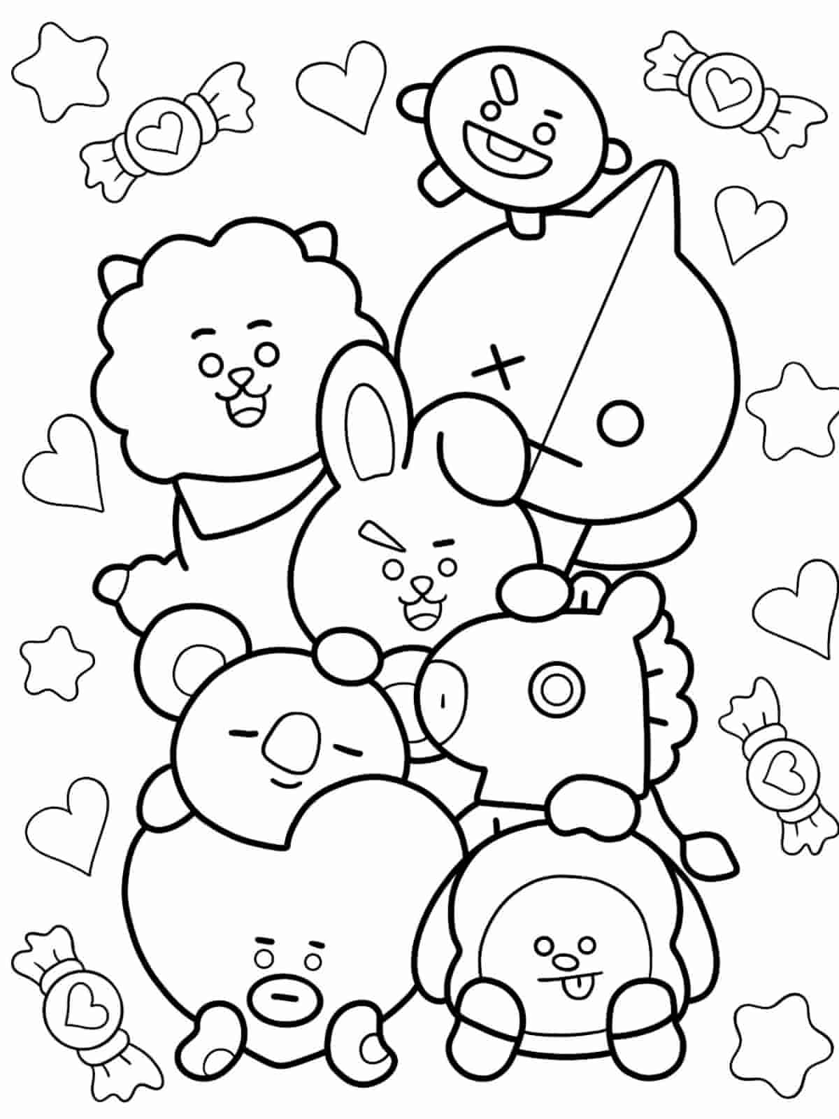 Bt21 Birthday Coloring Pages