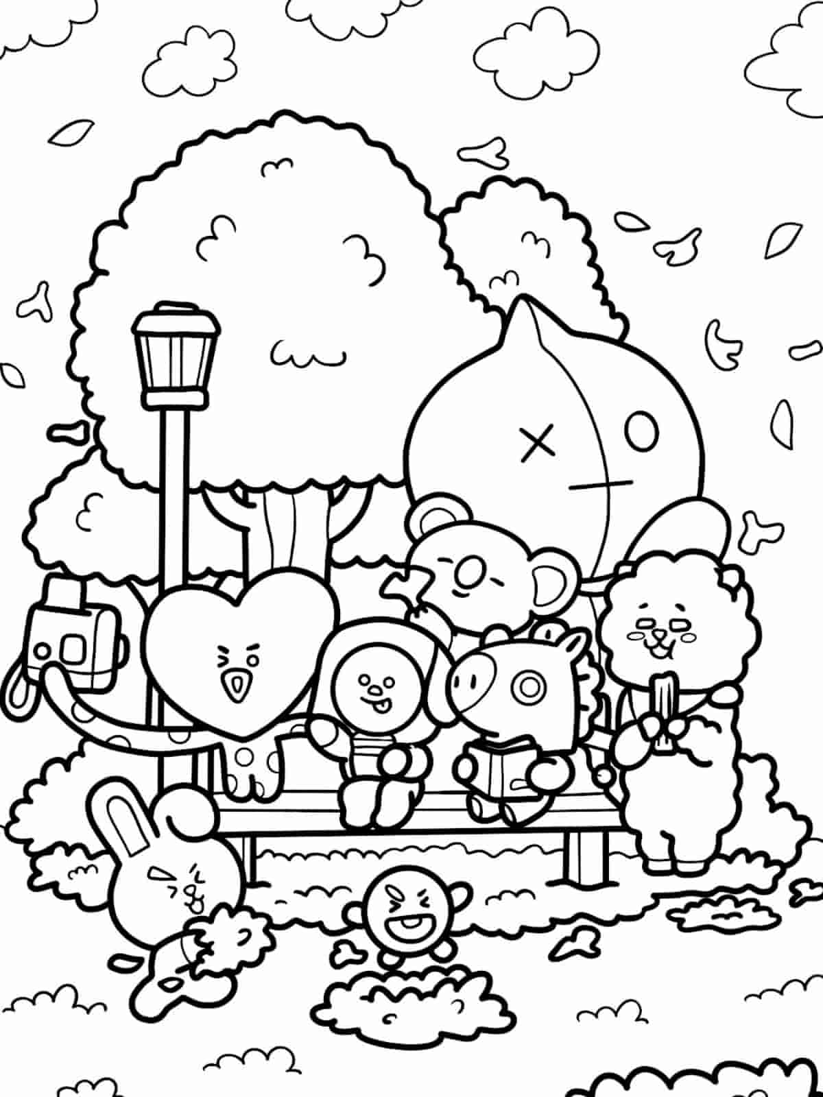 Bt21 Mang Coloring Pages