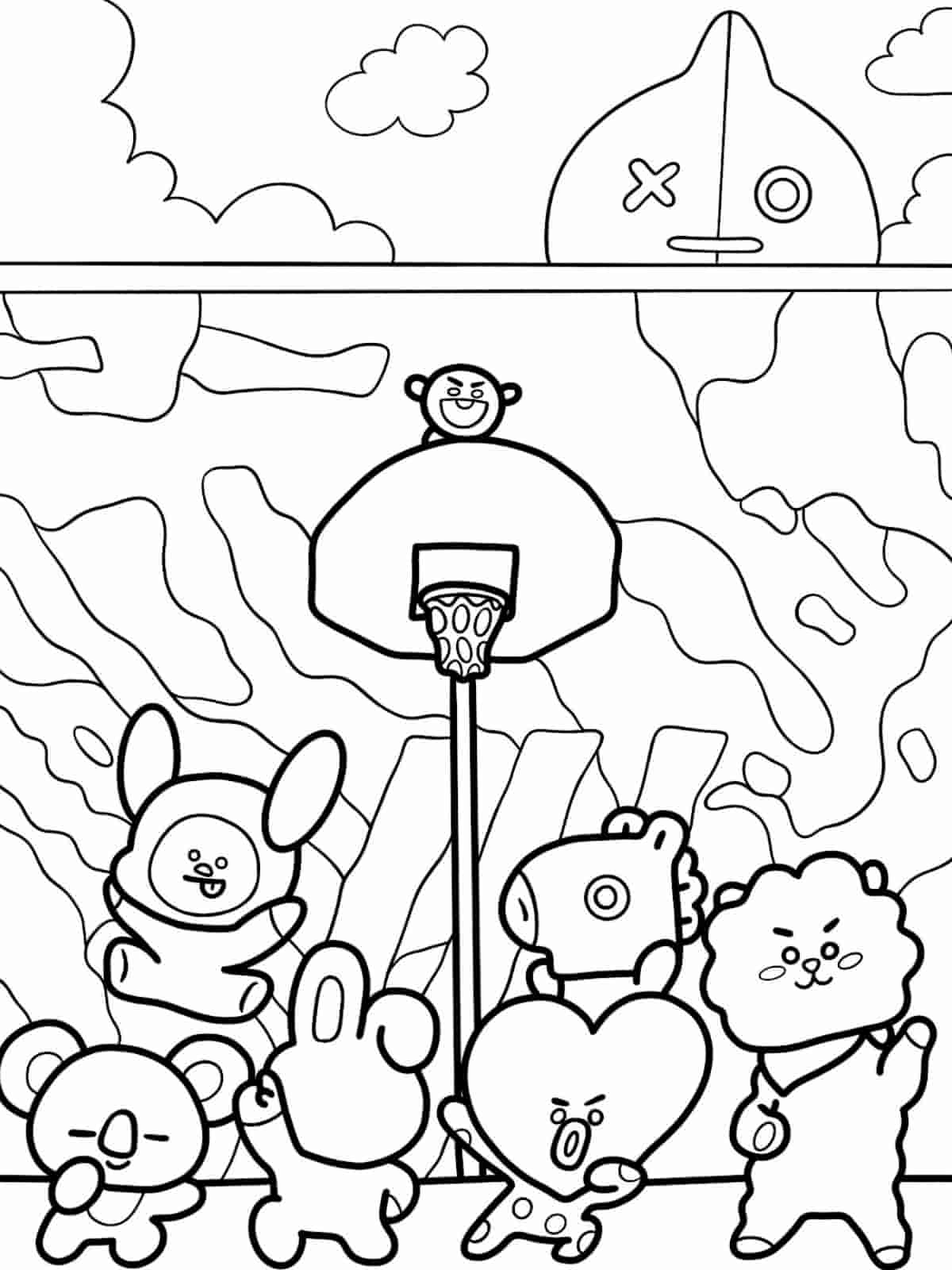 Bt21 Music Band Coloring Pages