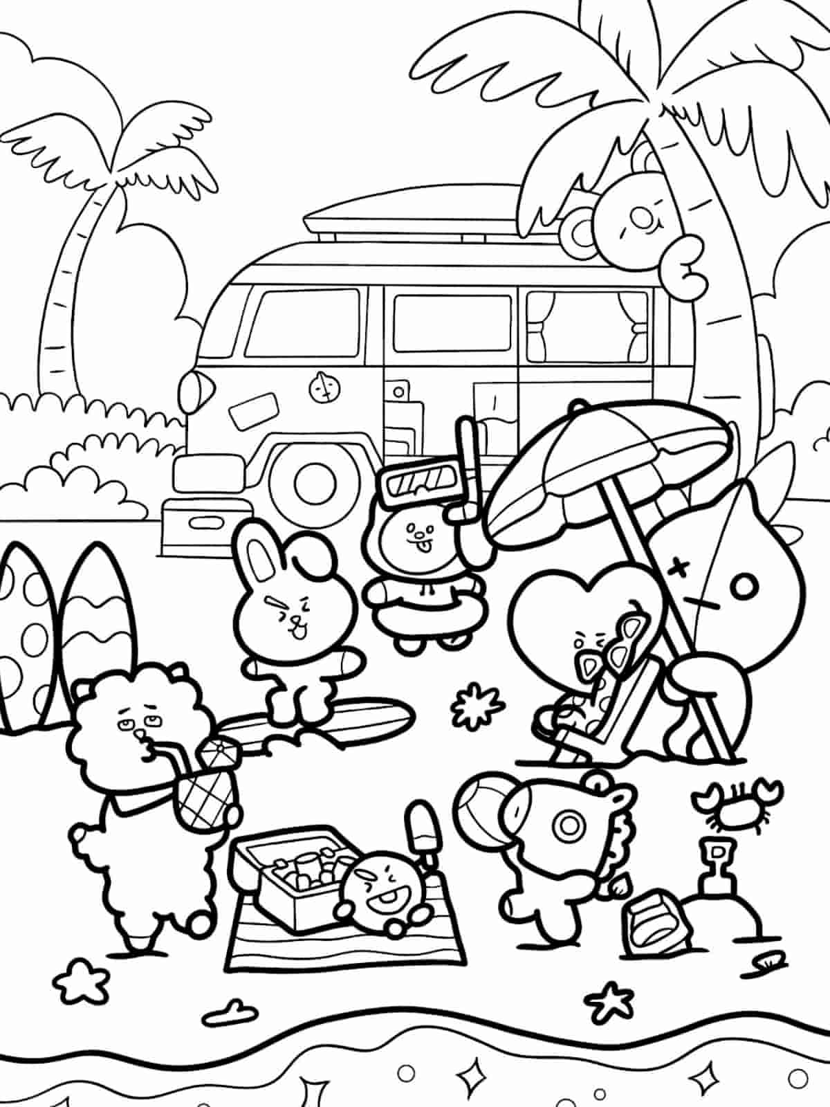 Bt21 Shooky Coloring Pages