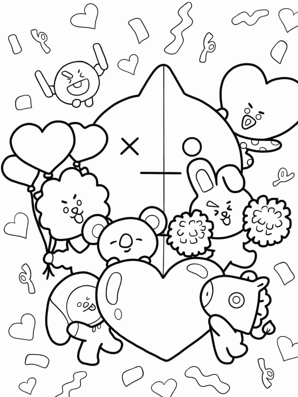 Bt21 Winter Theme Coloring Pages