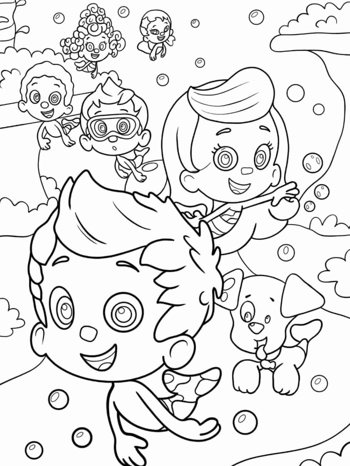 Free PDF Bubble Guppies Coloring Pages 🎨🐠 - Coloringpagesforkids.net