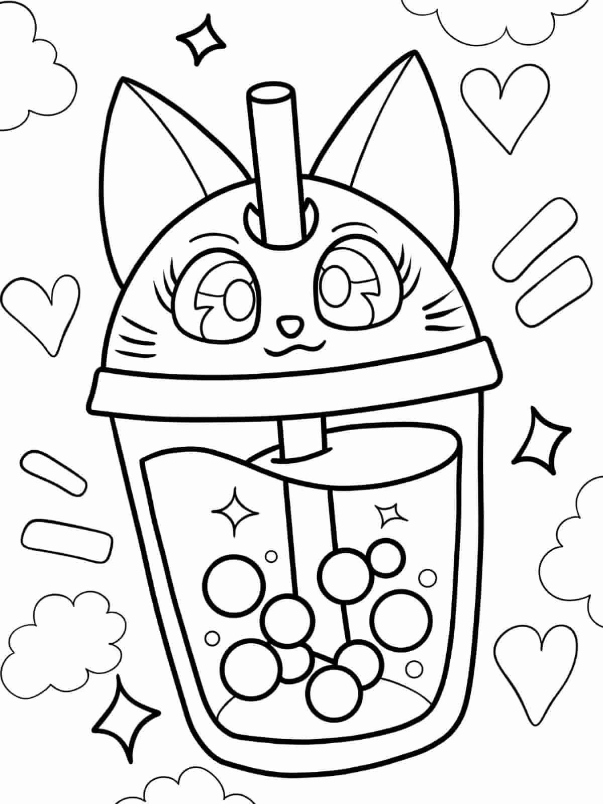 Bubble Tea Coloring Pages For Kids