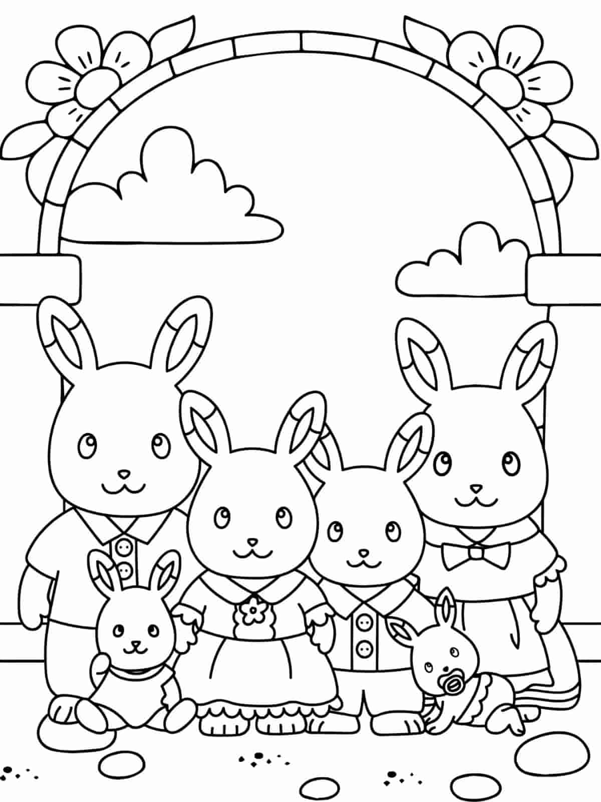 Calico Critters Bunny Family Coloring Pages