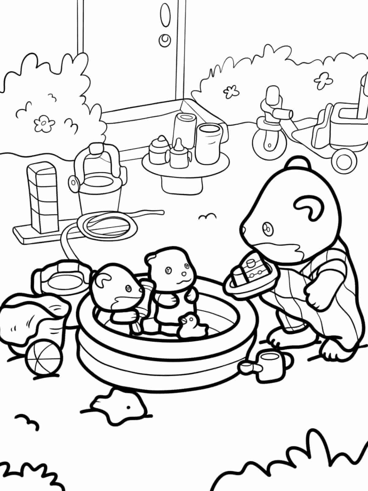 Calico Critters Playground Coloring Pages For Kids