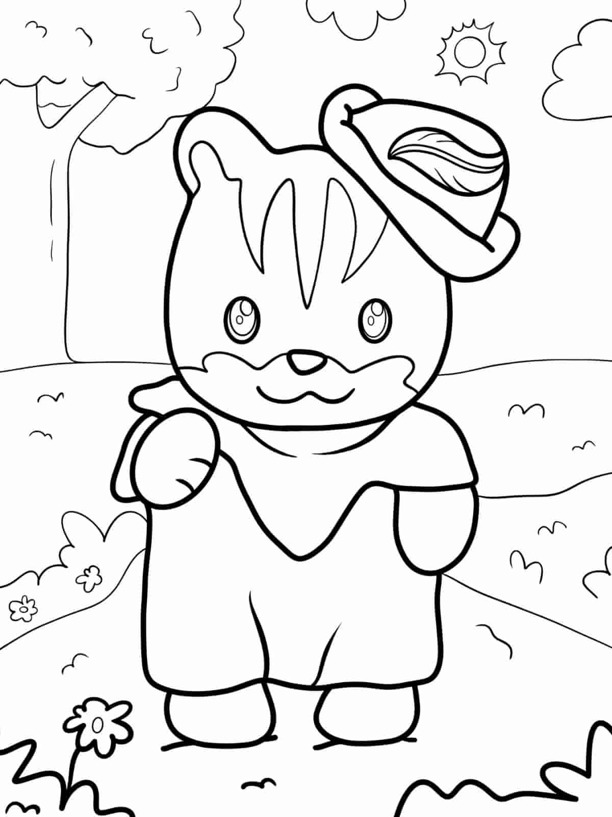 Calico Critters With Balloons Coloring Pages