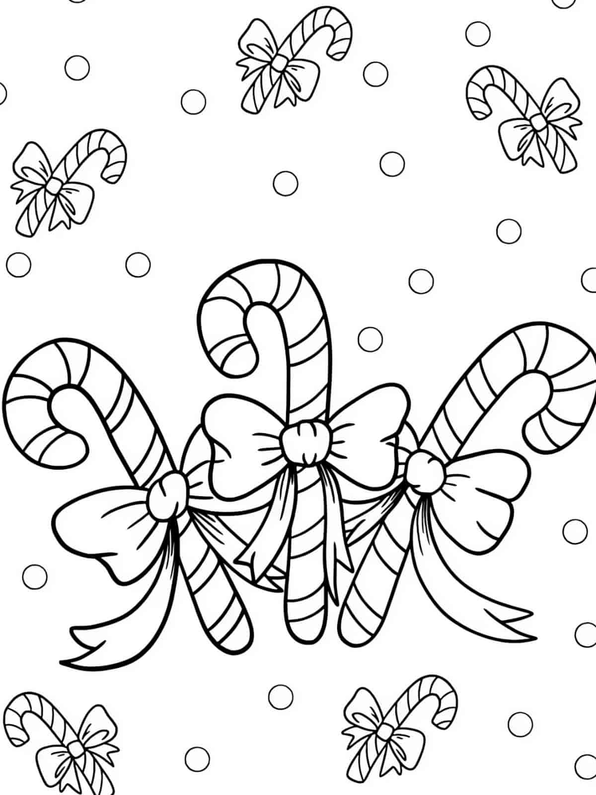 Candy Cane Coloring Page For Kids