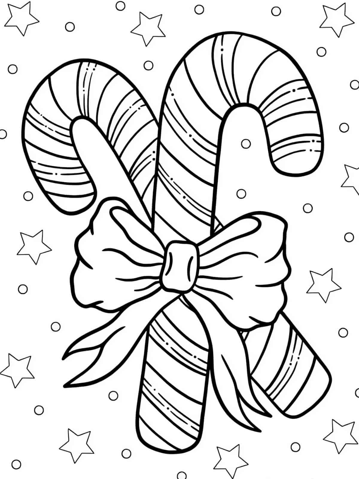 Candy Cane Coloring Page Free Download