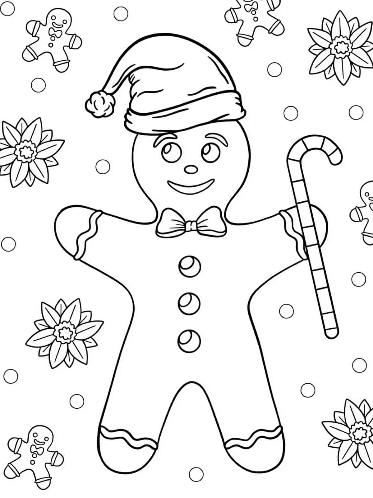 Candy Cane Coloring Page Pdf