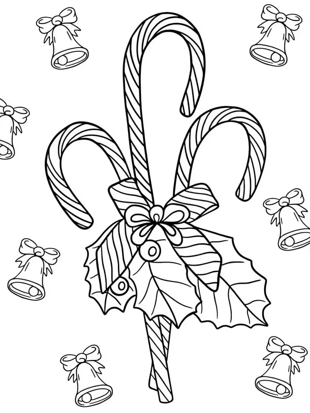 Candy Cane Coloring Page To Print