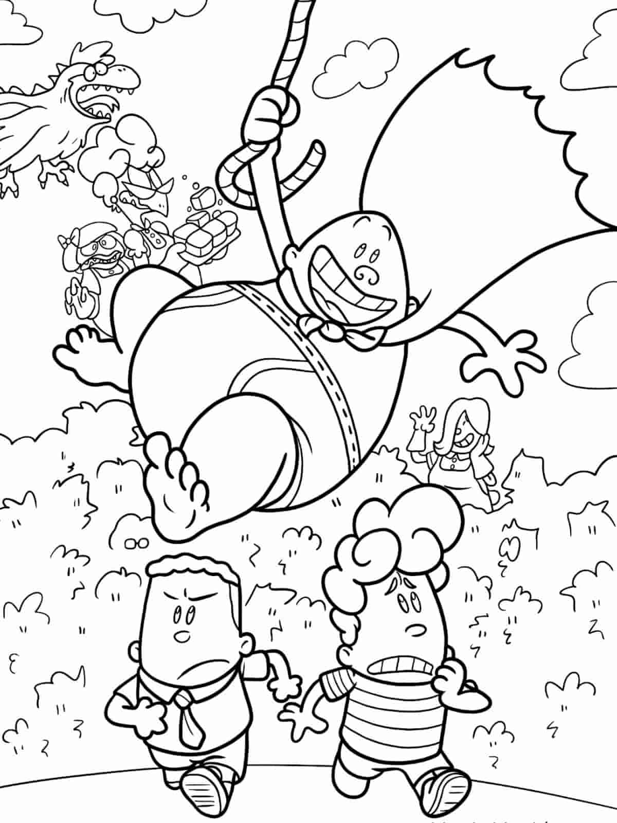 Captain Underpants Comic Style Coloring Pages