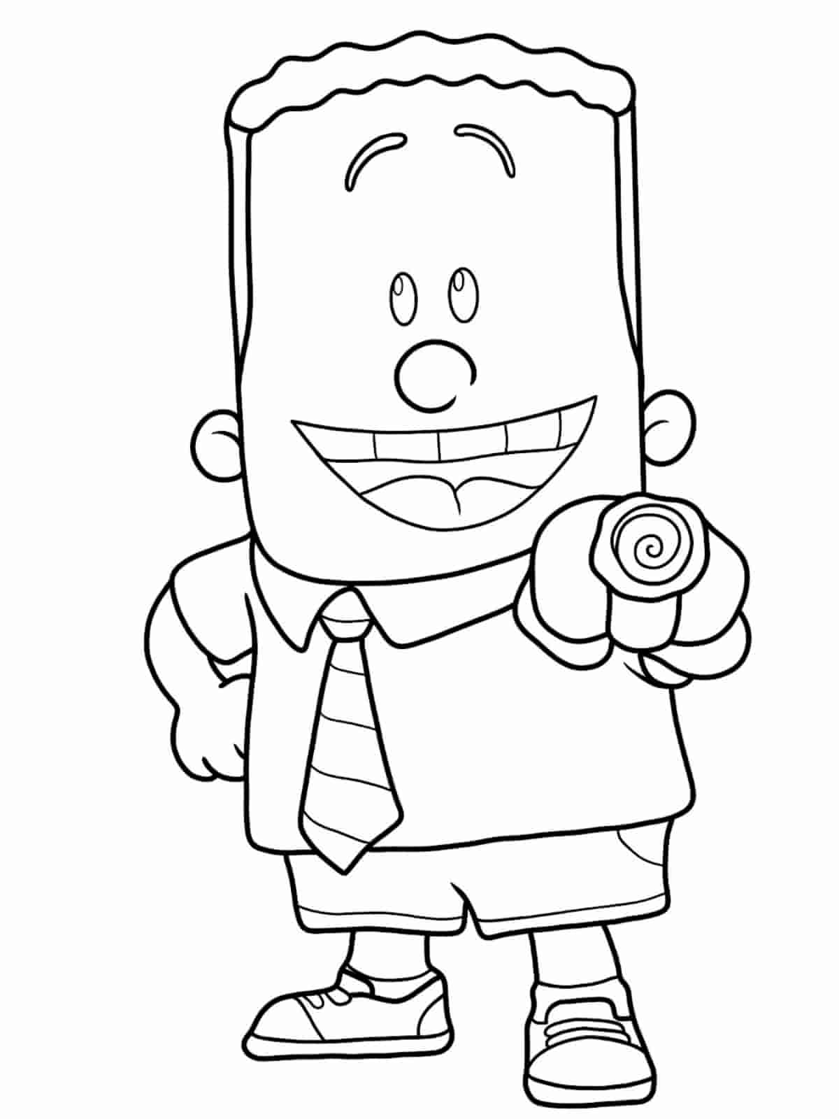 Captain Underpants Fighting Robots Coloring Pages