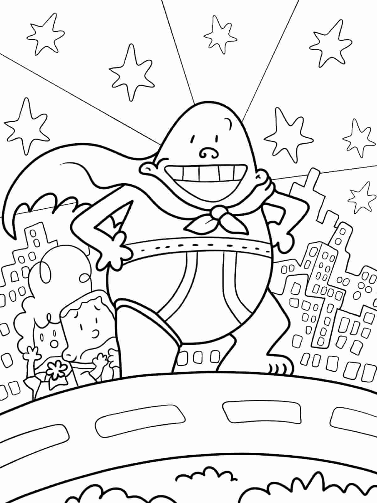 Captain Underpants Flying Coloring Pages