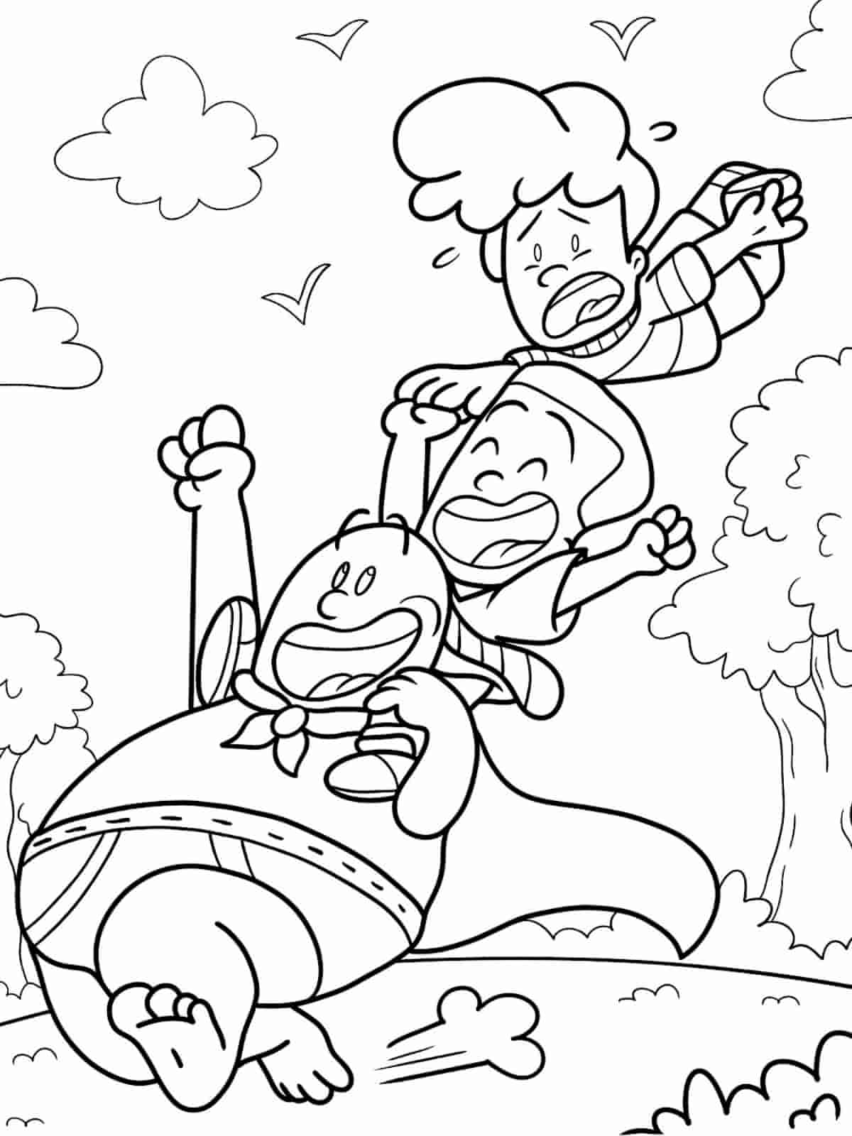 Captain Underpants Heroic Pose Coloring Pages