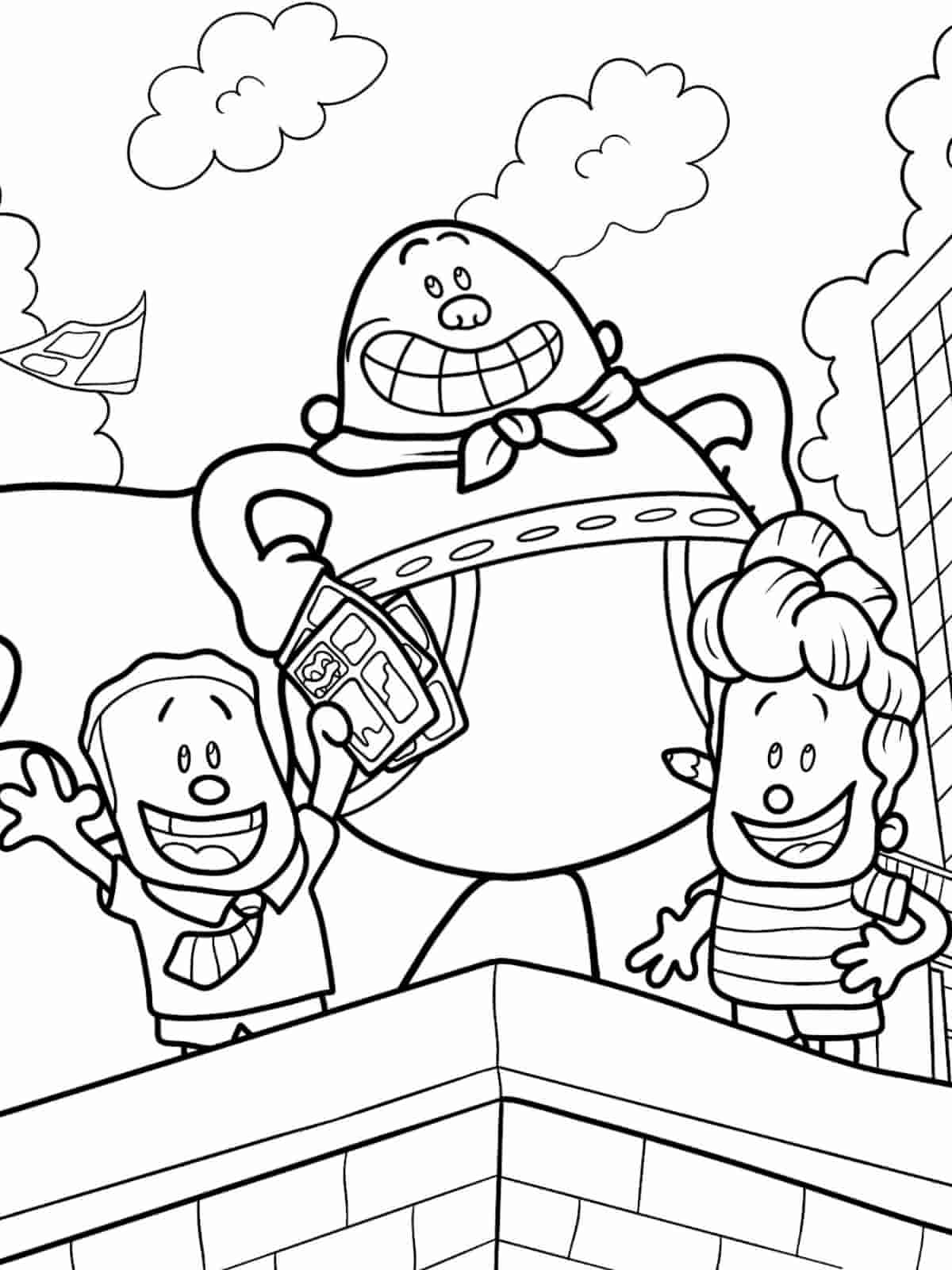 Captain Underpants In Action Coloring Pages