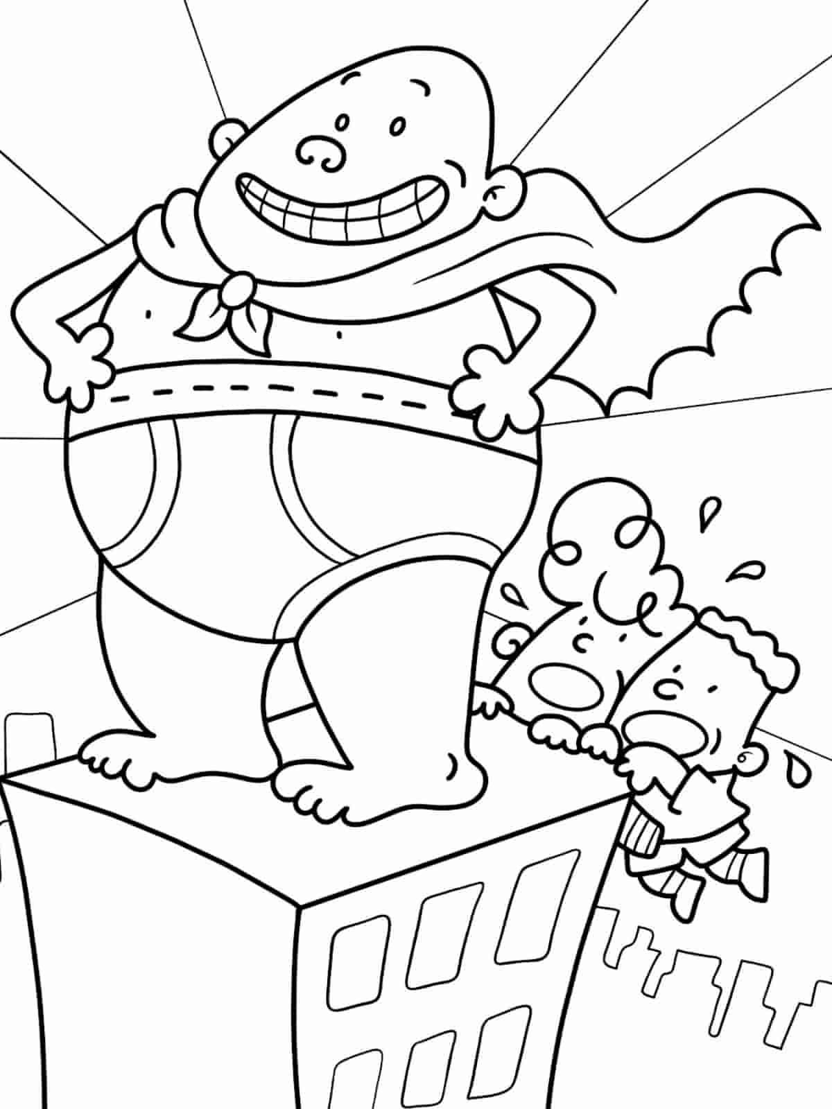 Captain Underpants Silly Faces Coloring Pages