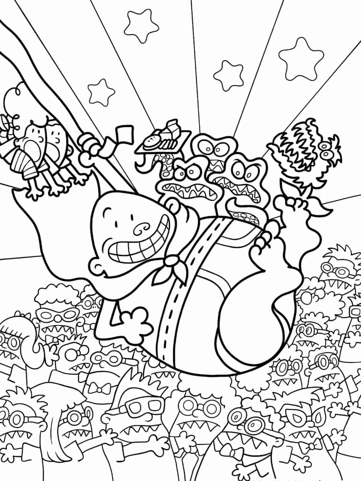 Captain Underpants Summer Fun Coloring Pages