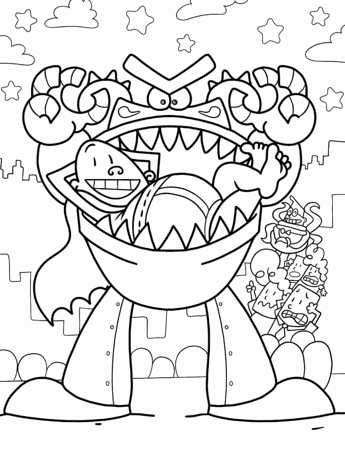 Captain Underpants Vs Villains Coloring Pages