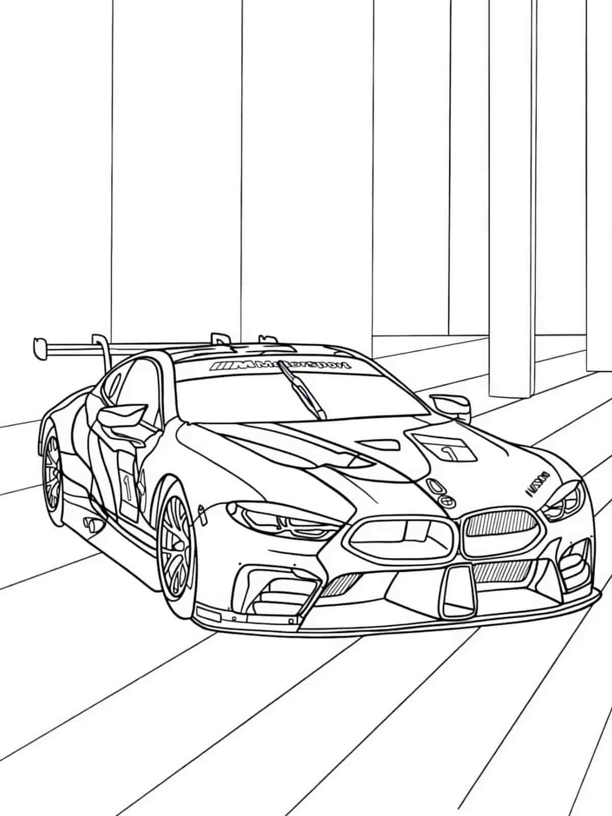 Cartoon Race Car Coloring Page