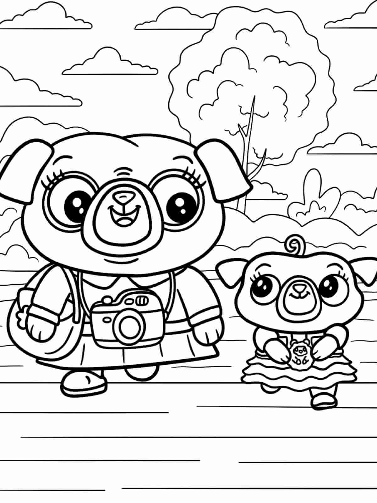 Chip And Potato Hug Coloring Pages