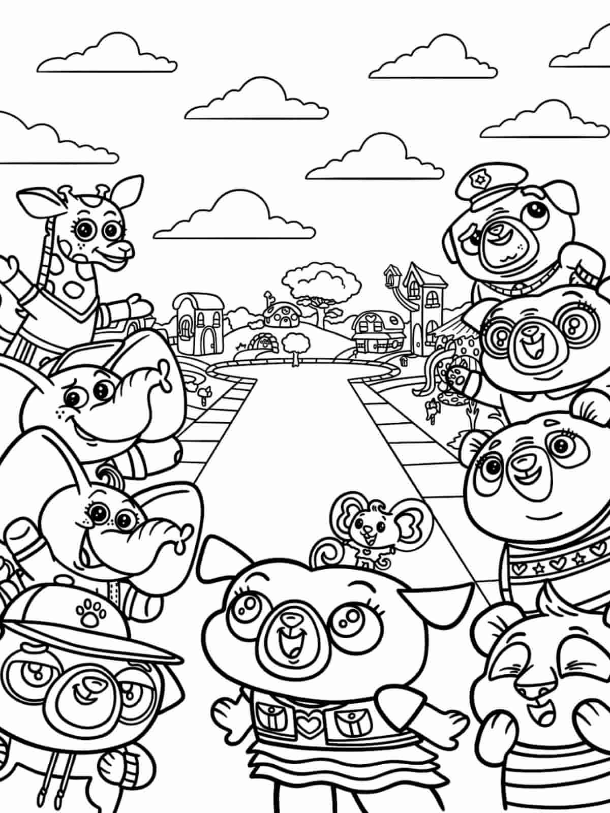 Chip And Potato In Costumes Coloring Pages