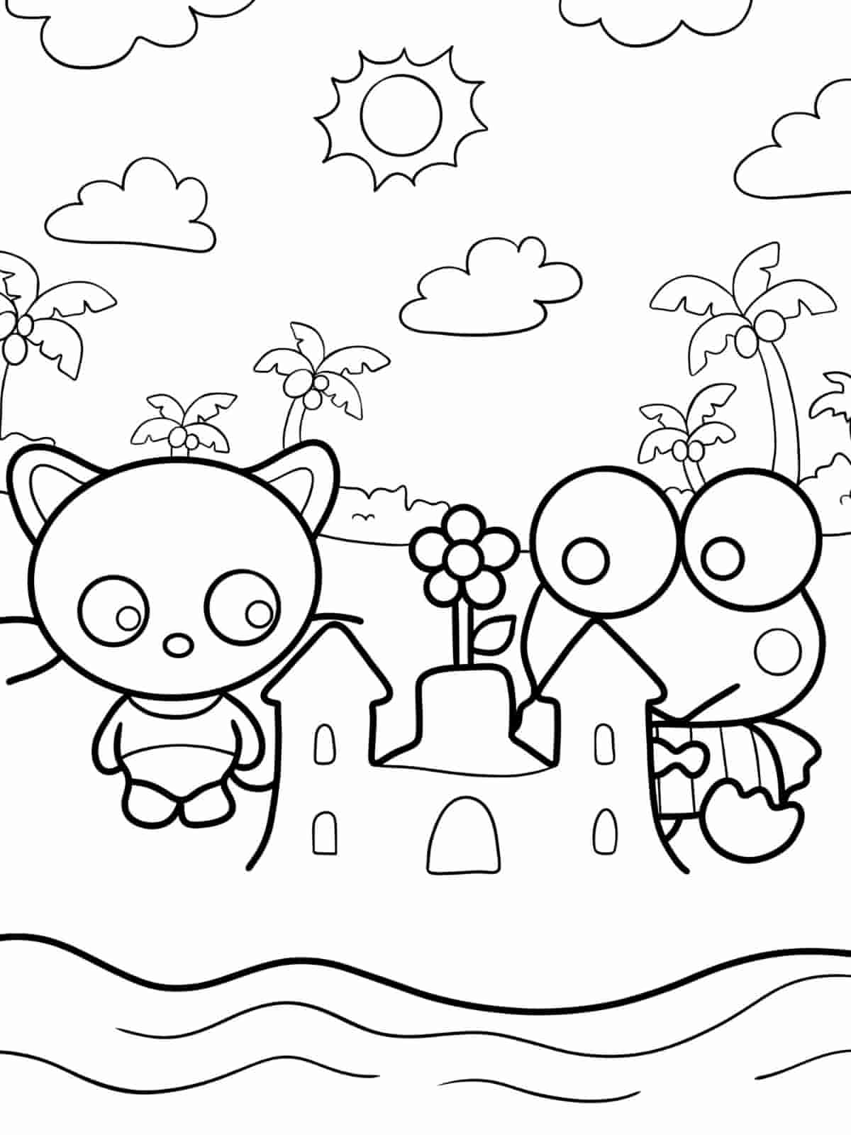 Chococat In Raincoat Coloring Pages