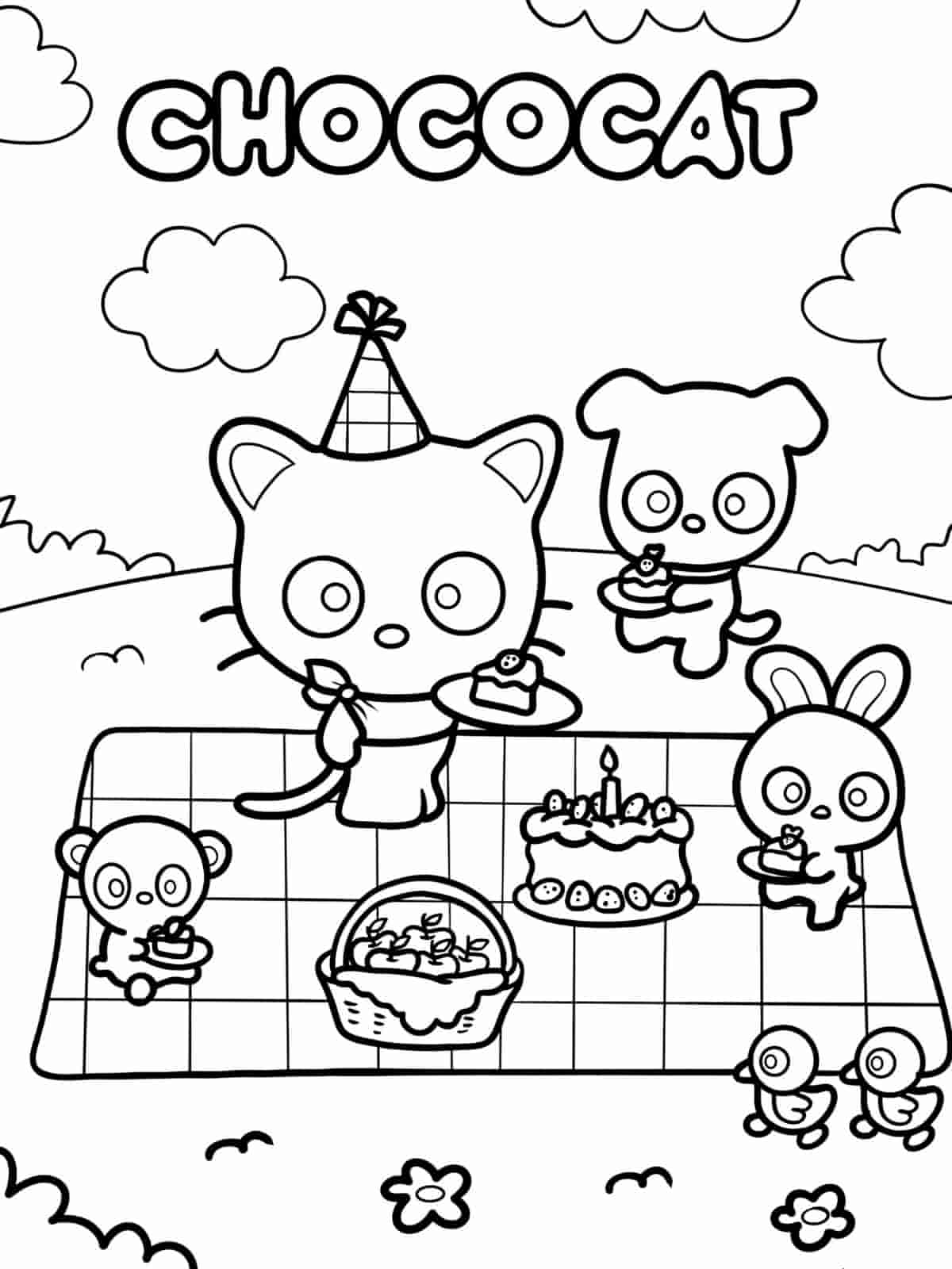 Chococat Sleeping Coloring Pages