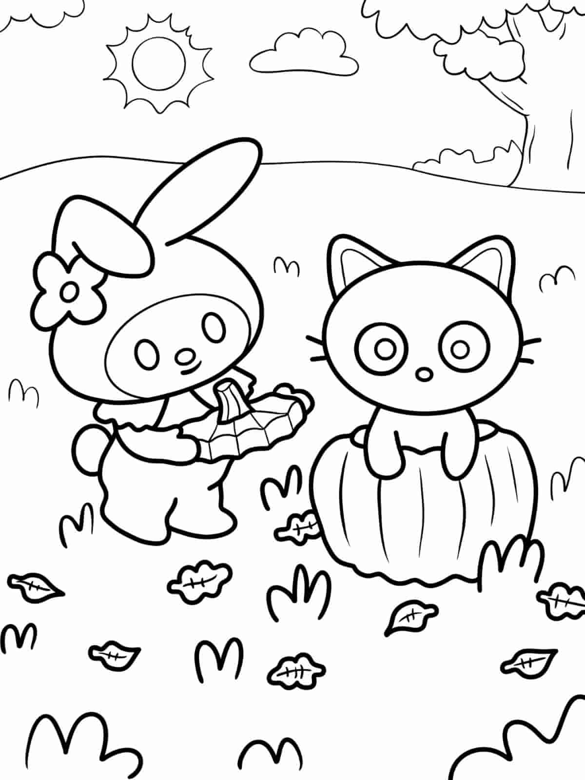 Chococat Waving Coloring Pages