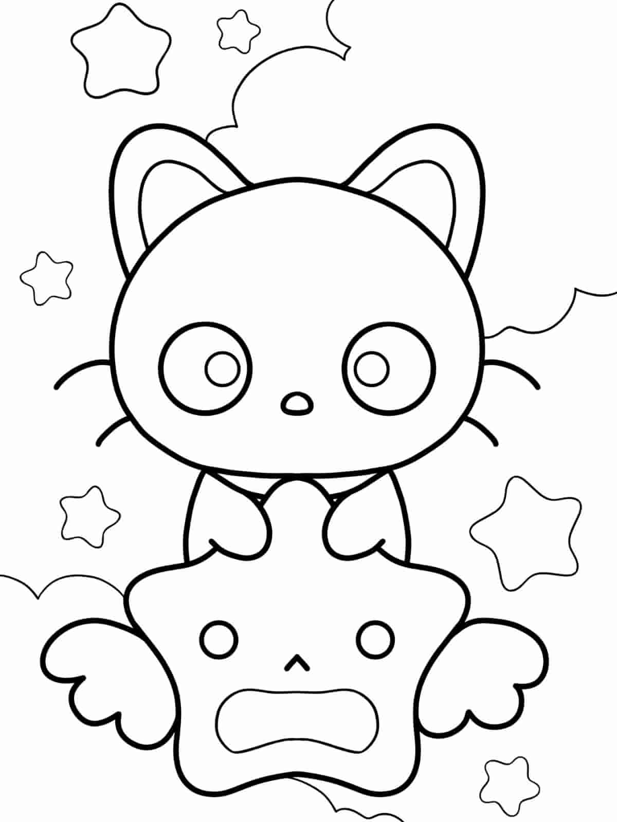 Chococat With Bow Tie Coloring Pages