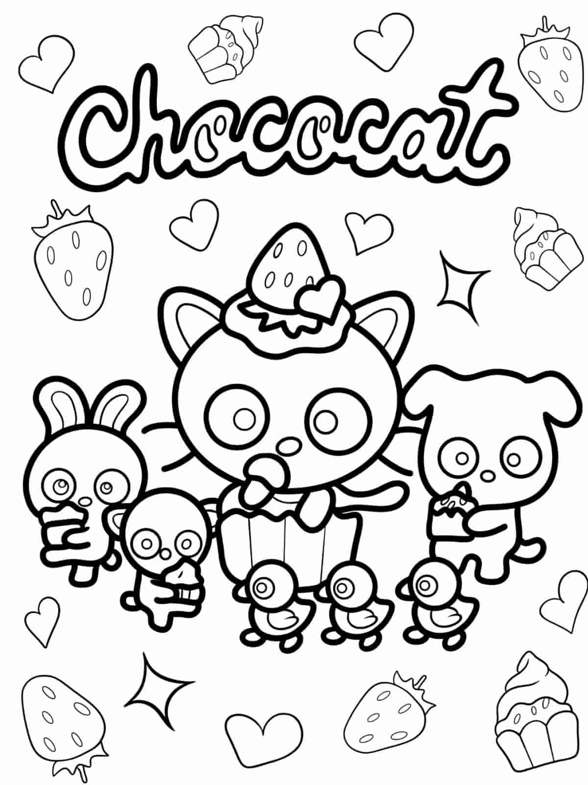 Chococat With Mouse Friend Coloring Pages