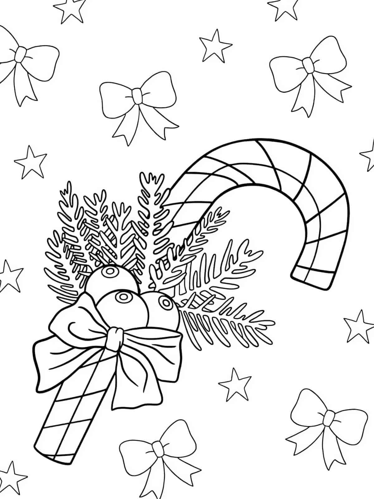 Christmas Candy Cane Coloring Pages