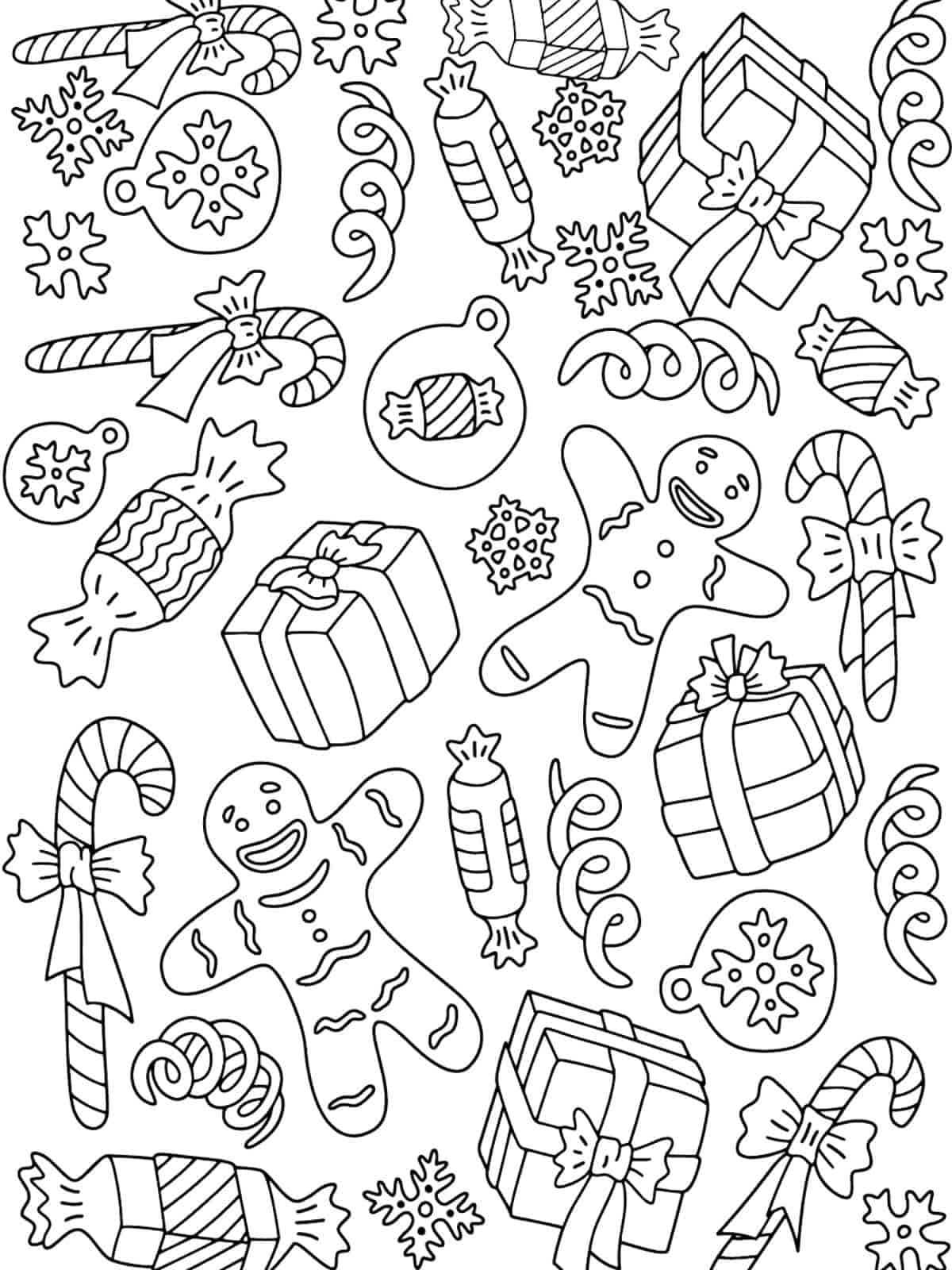 Christmas Decorations Candy Cane Coloring Sheet For Kids