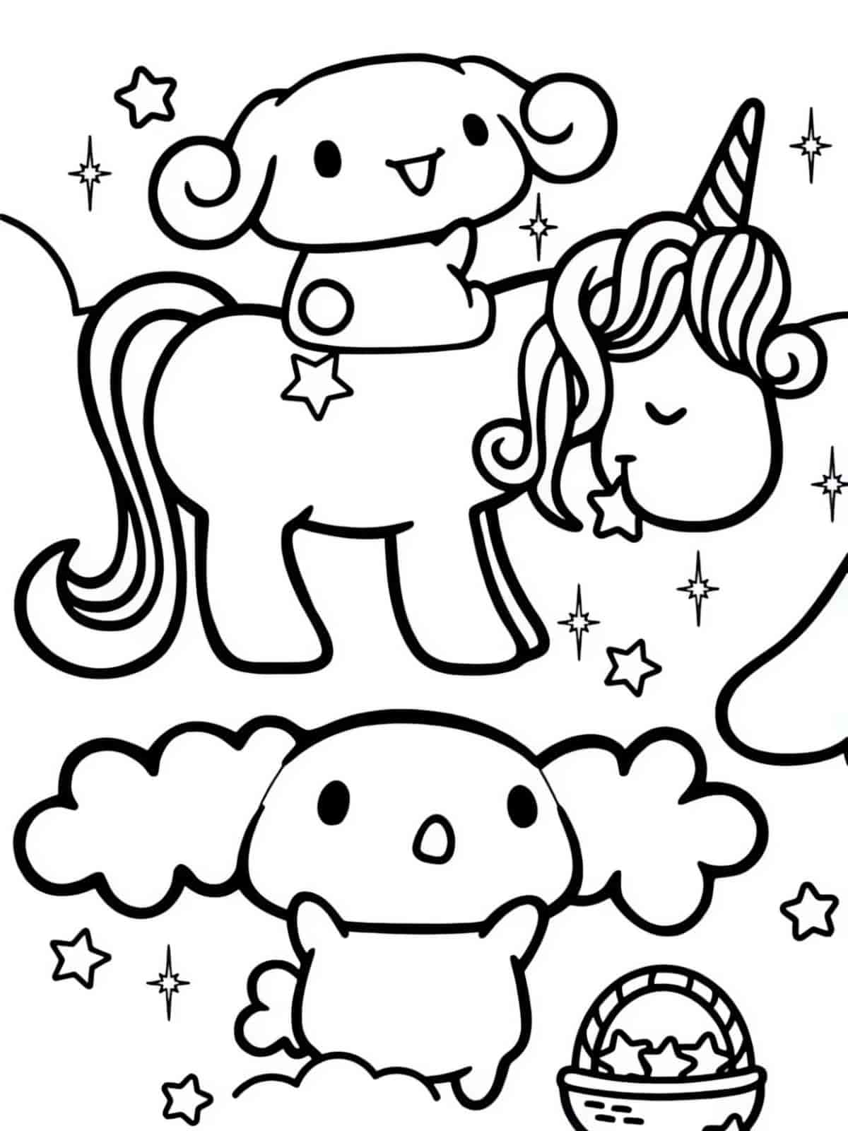 Cinnamoroll Excited Coloring Pages