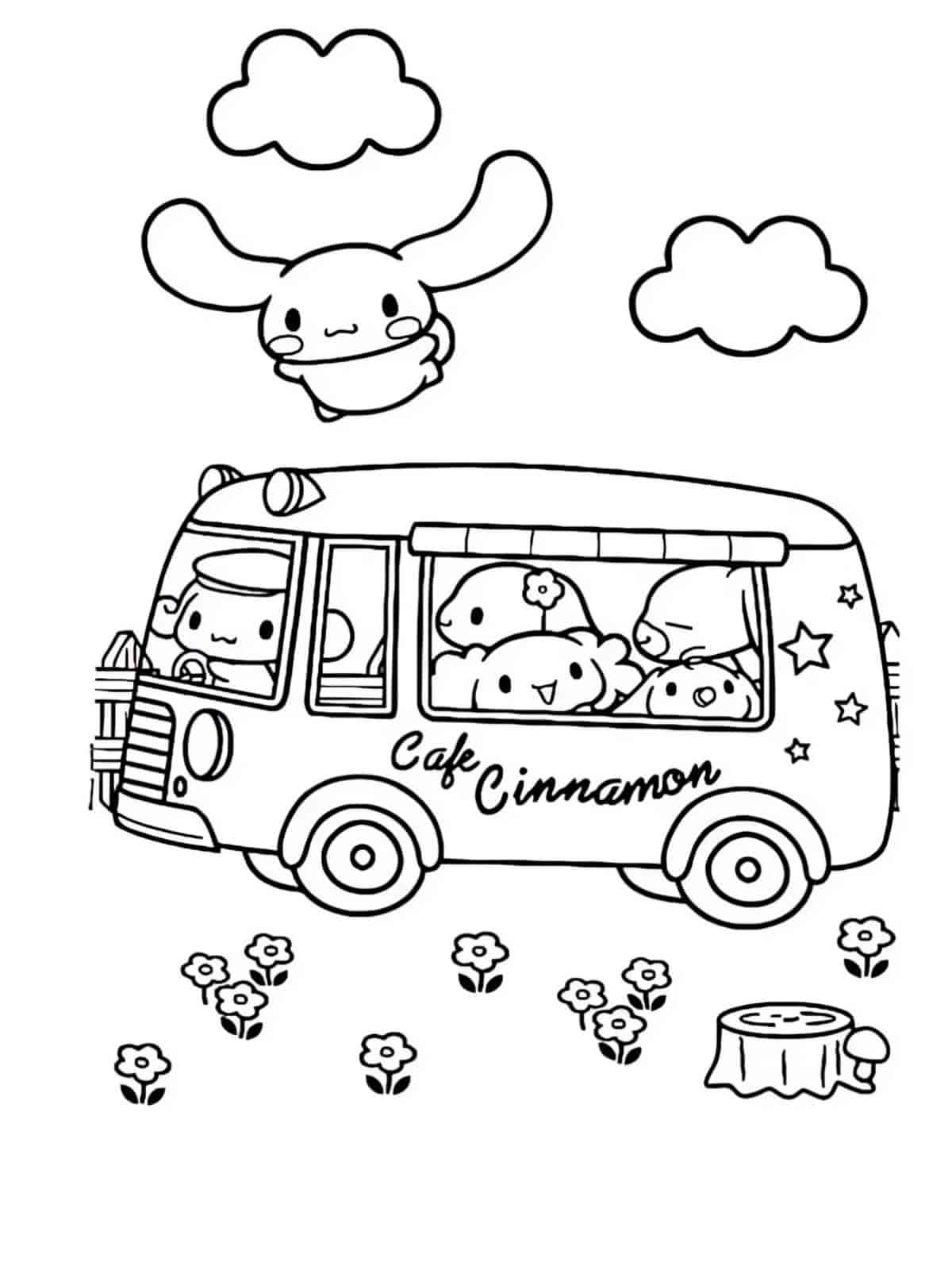 Cinnamoroll Going On A Camping Trip Coloring Pages