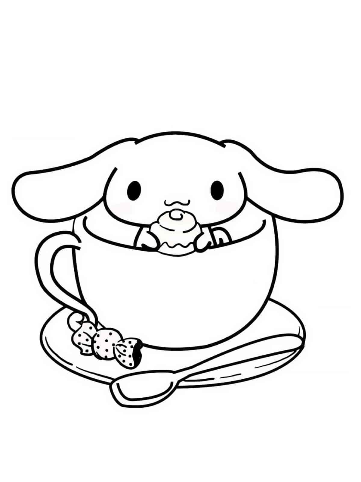 Cinnamoroll With Cappuccino Coloring Pages