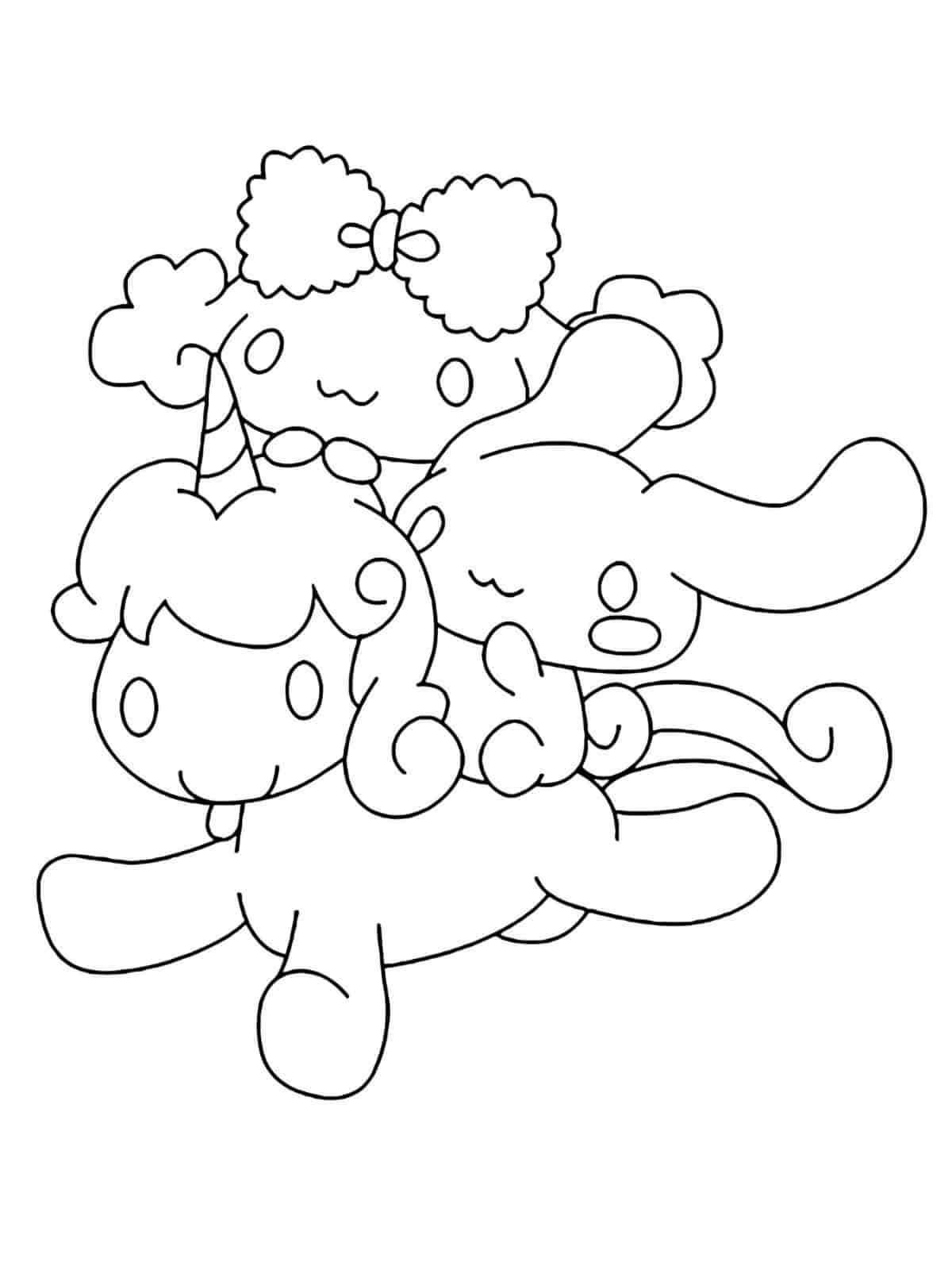 Cinnamoroll With Mocha Coloring Pages