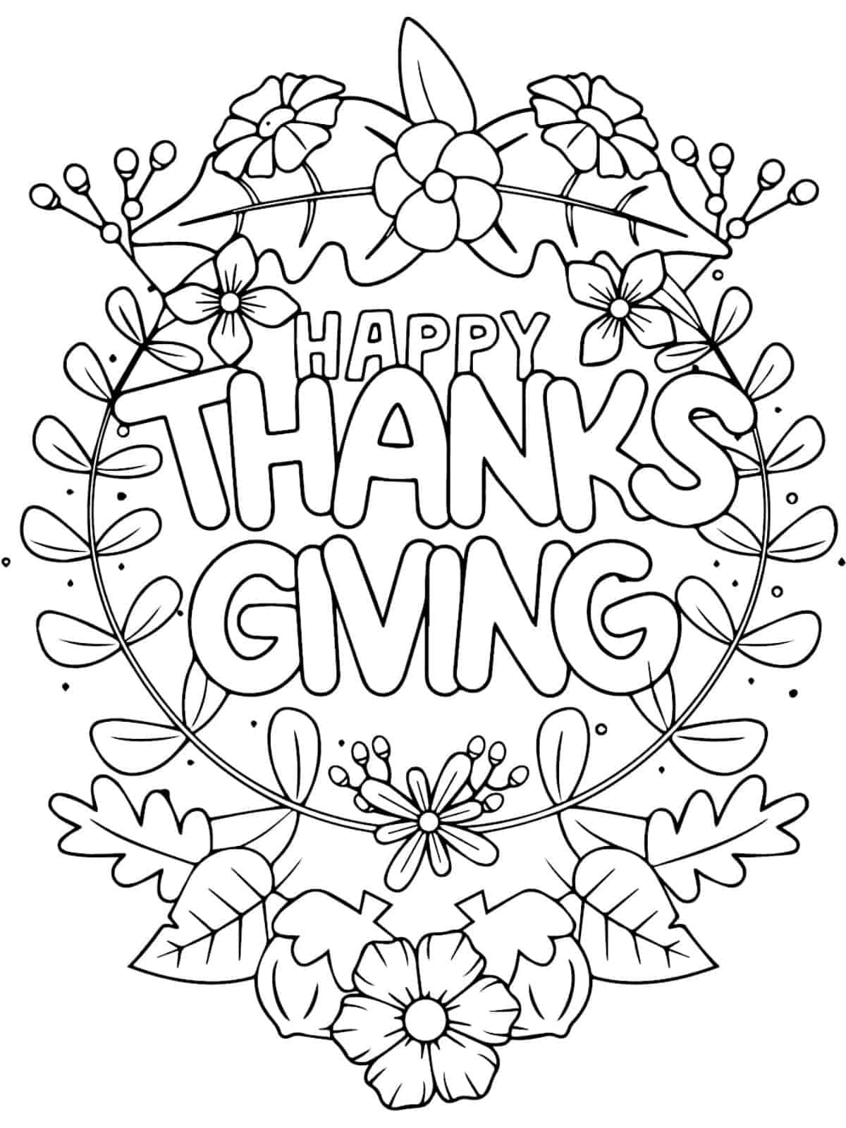 Colorful Thanksgiving Coloring Pages For Kids