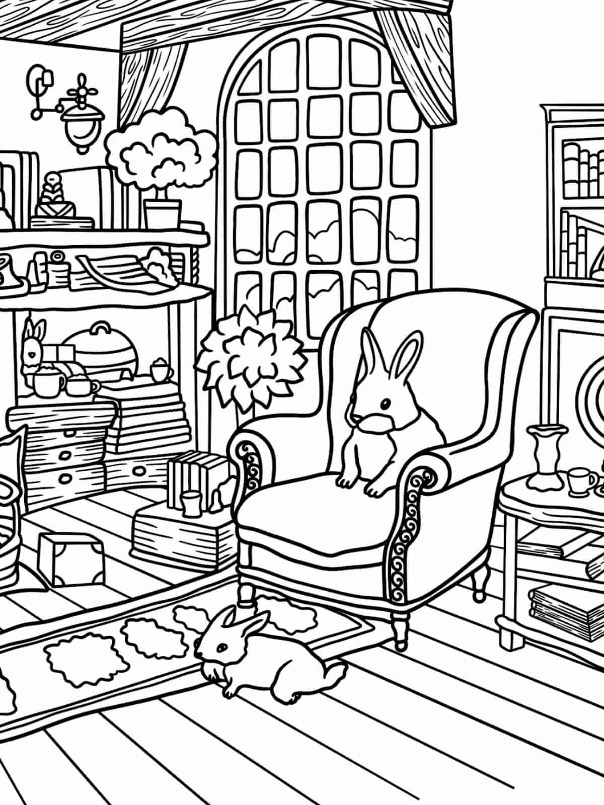 Comfy Living Space Coloring Pictures