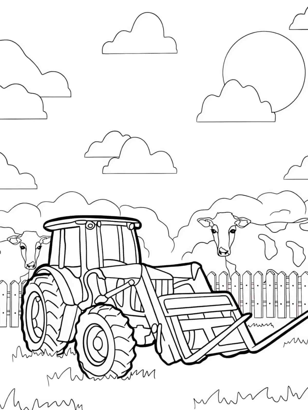 Construction Tractor Coloring Pages