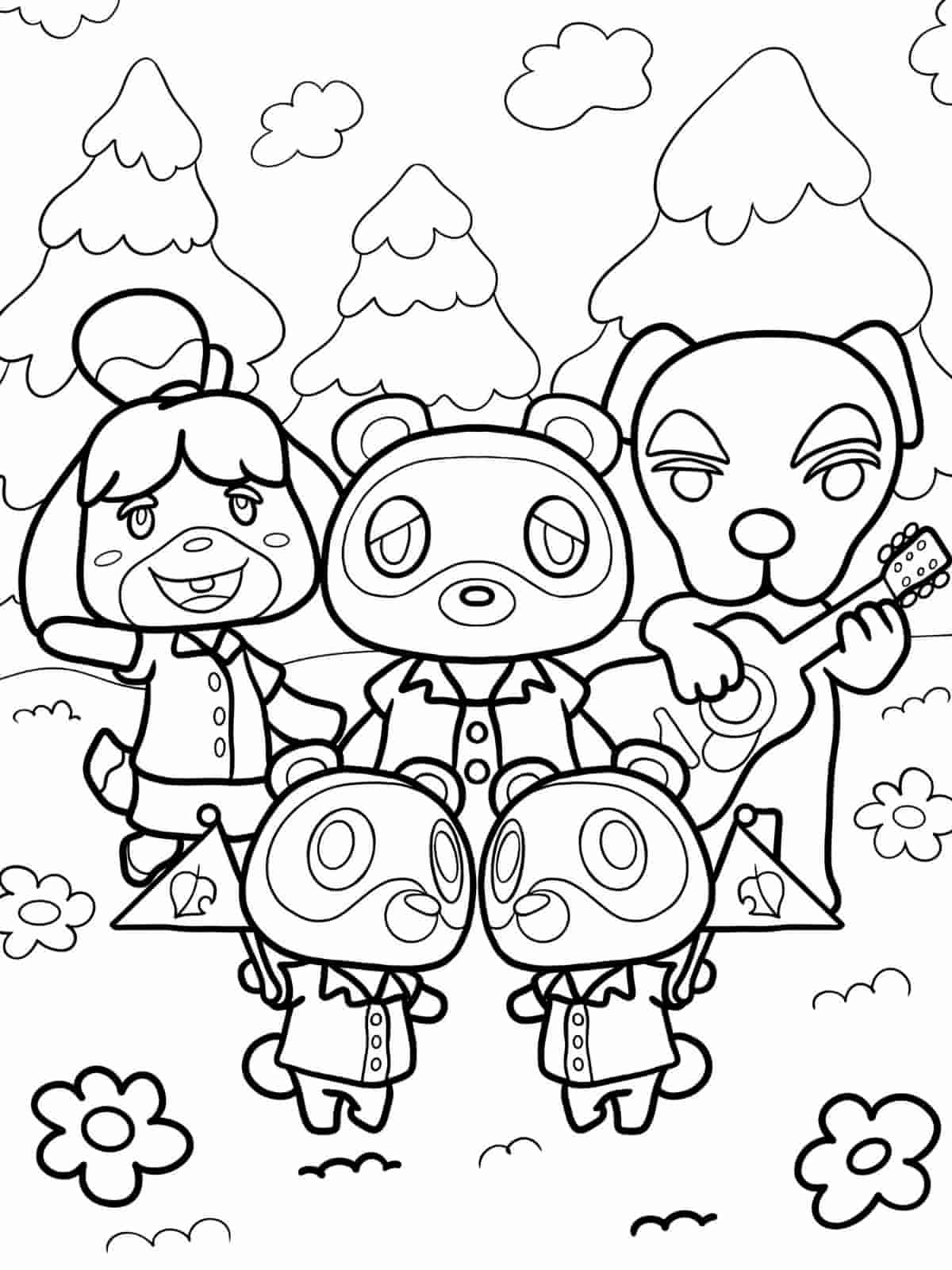 Cute Animal Crossing Coloring Pages