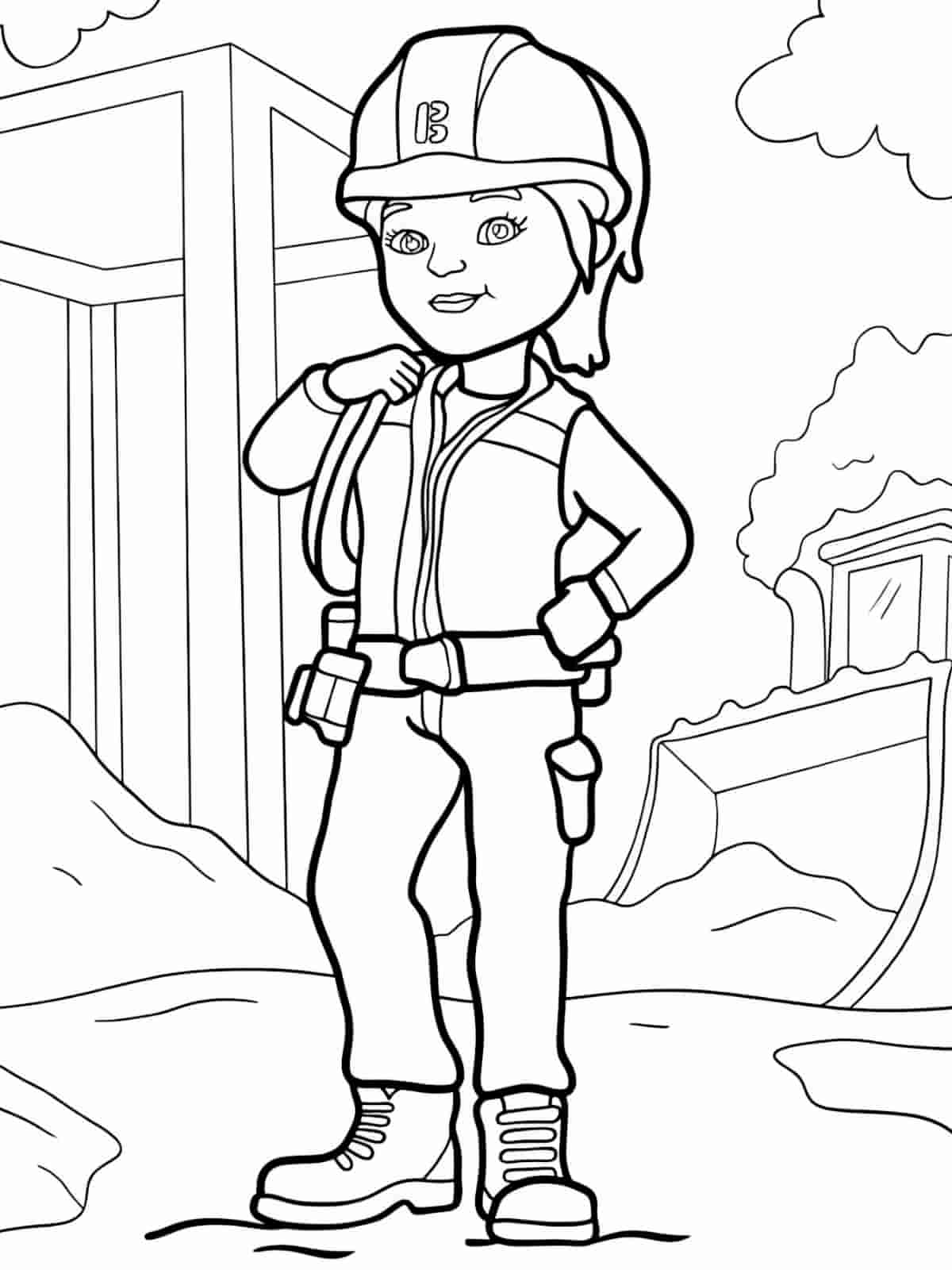 Cute Bob The Builder Coloring Pages