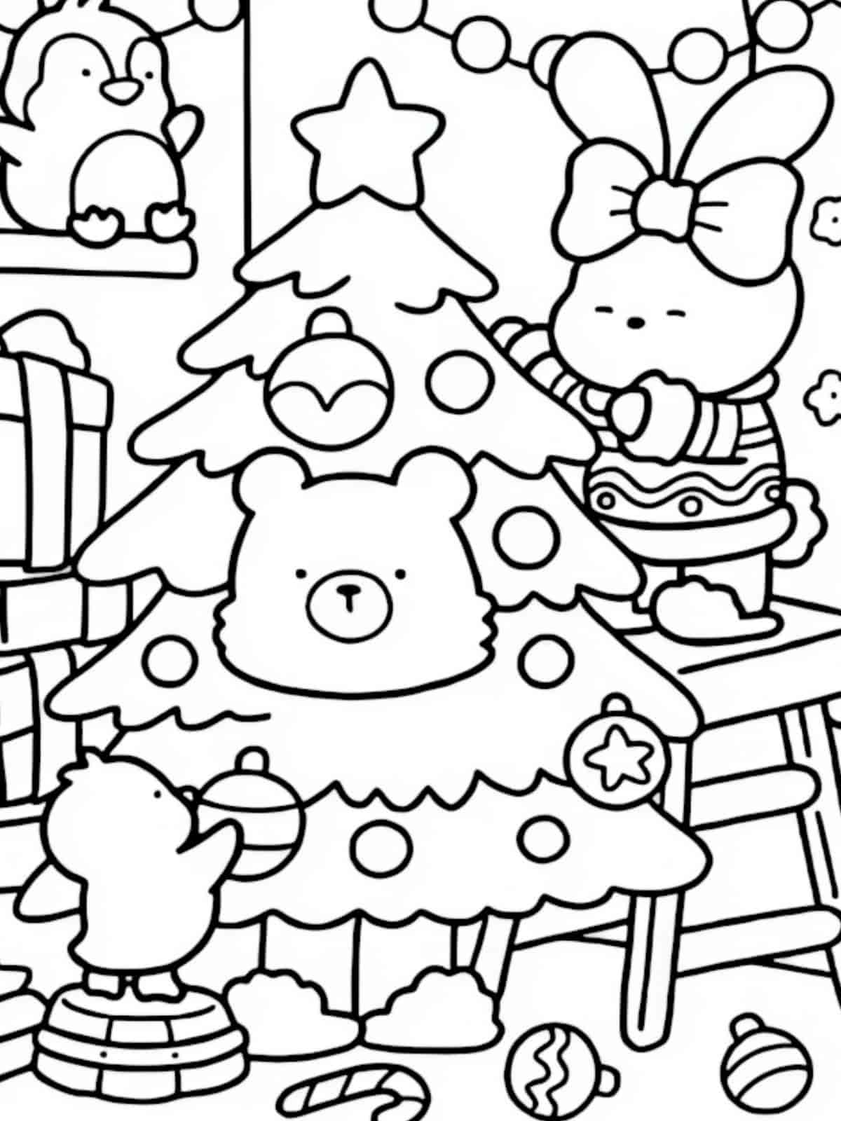 Cute Booobie Goods Christmas Tree Coloring Pages