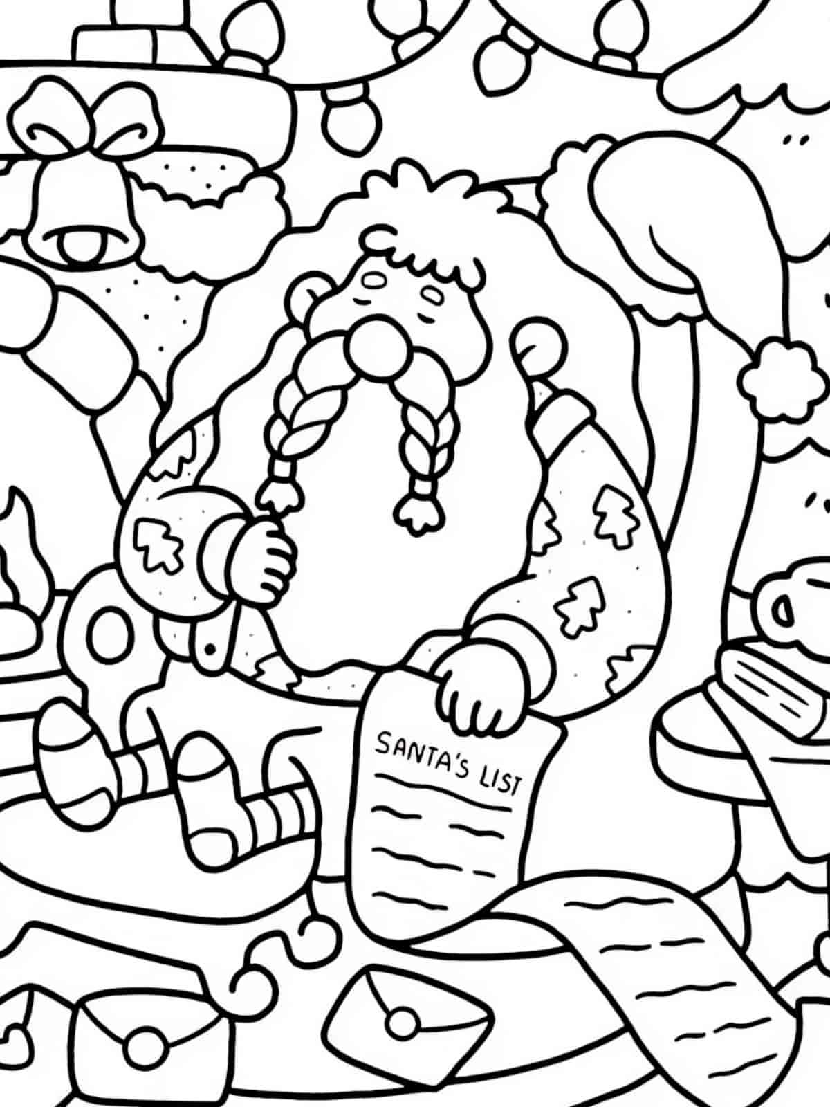 Cute Booobie Goods Santa Coloring Pages