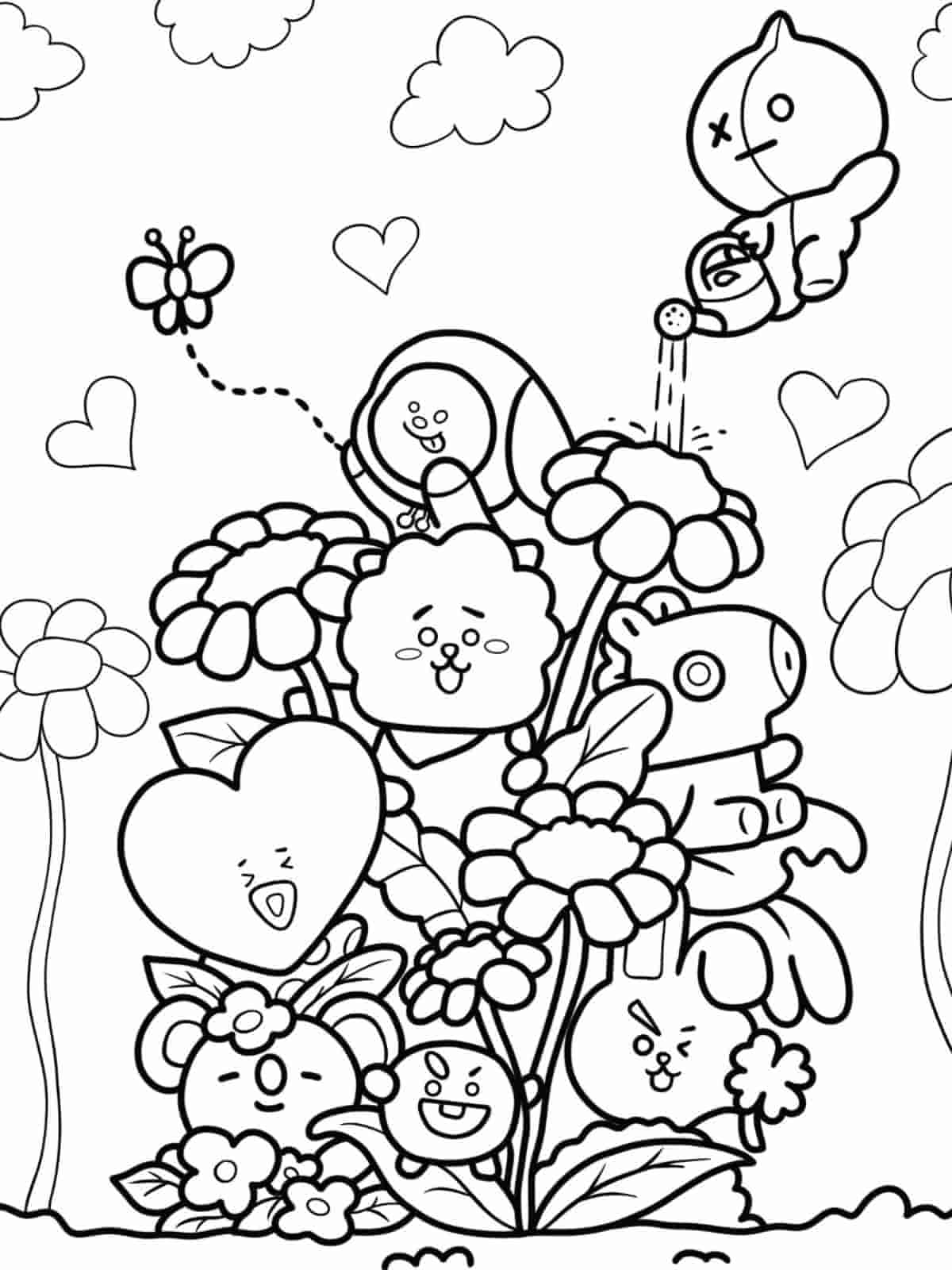 Cute Bt21 Coloring Pages