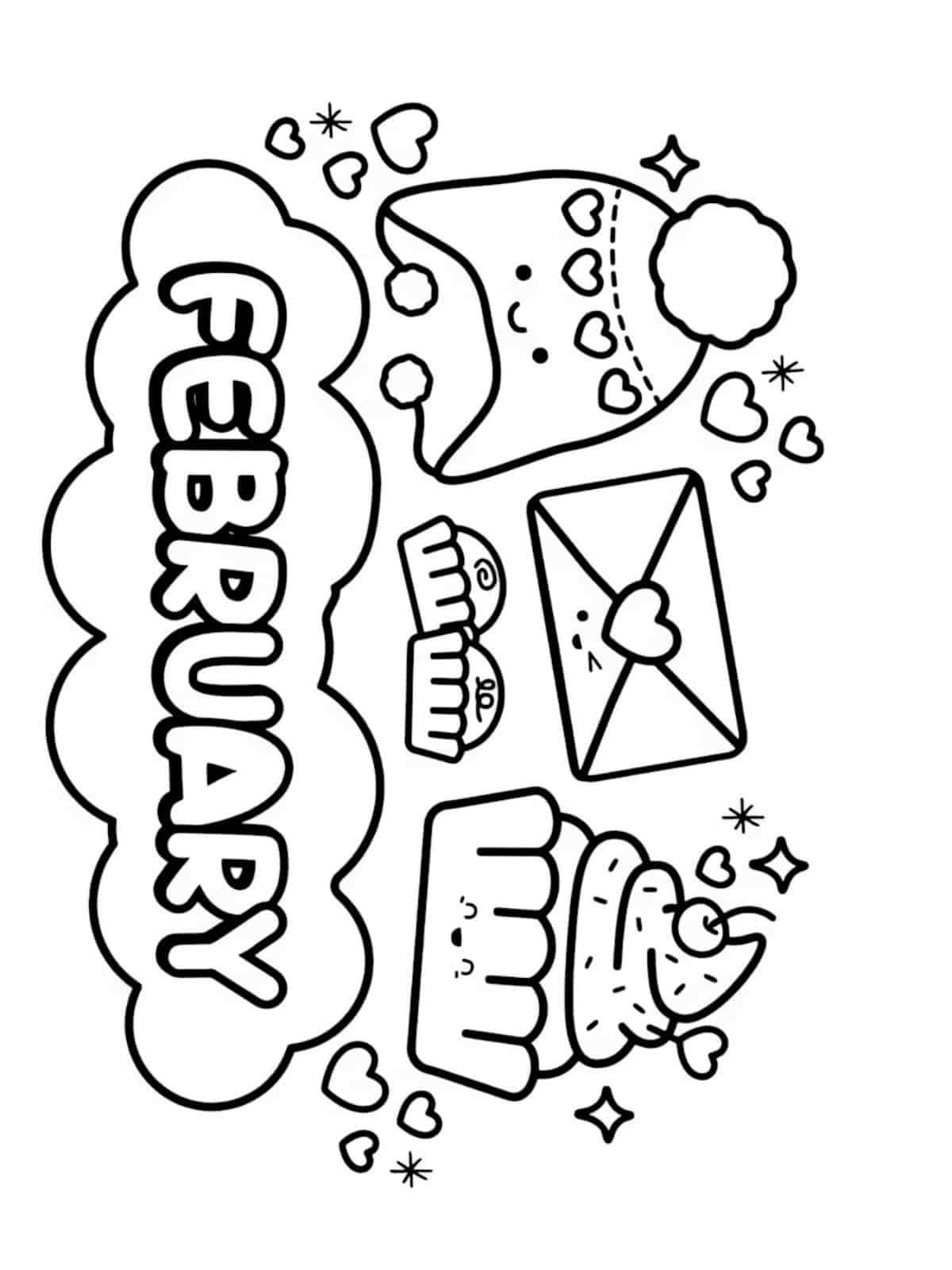 Cute February Coloring Pages For Kids